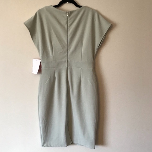 PAPER Dolls London pale green faux wrap bodice, mid length dress.  New with tags - Picture 3 of 10